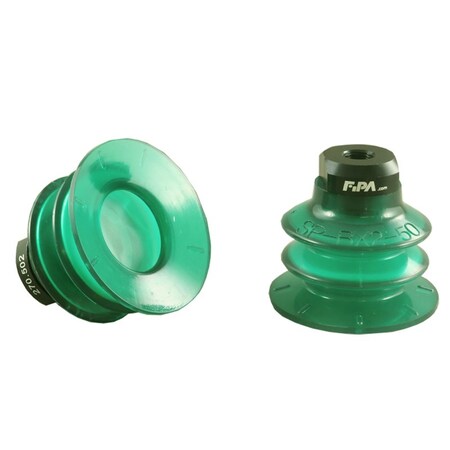 Fipa Bellows vacuum cup diam. 53 mm, Monoflex green 50 Degrees, fitting G1/8-female 20.053.151.22-FI